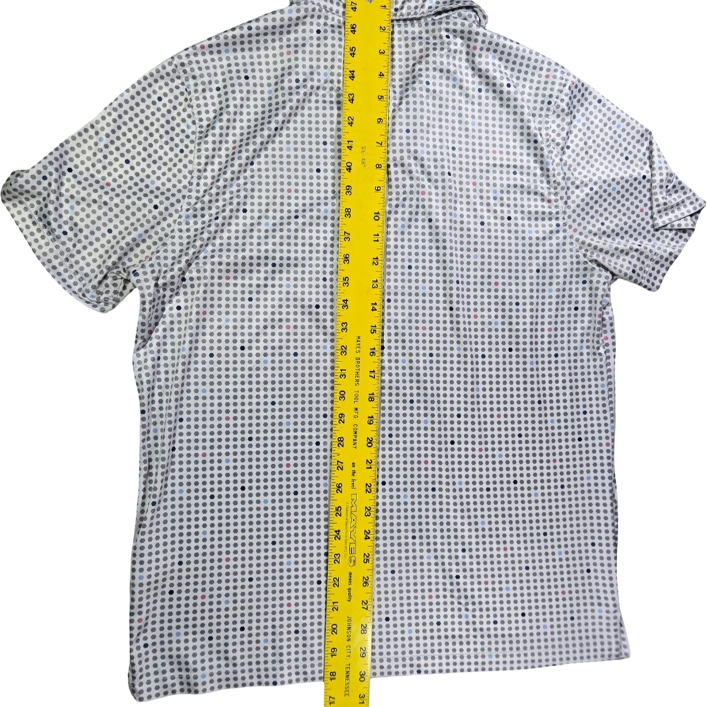 Kenneth Cole Golf Black and Gray Patterned Polo Shirt Size M - Picture 4 of 6